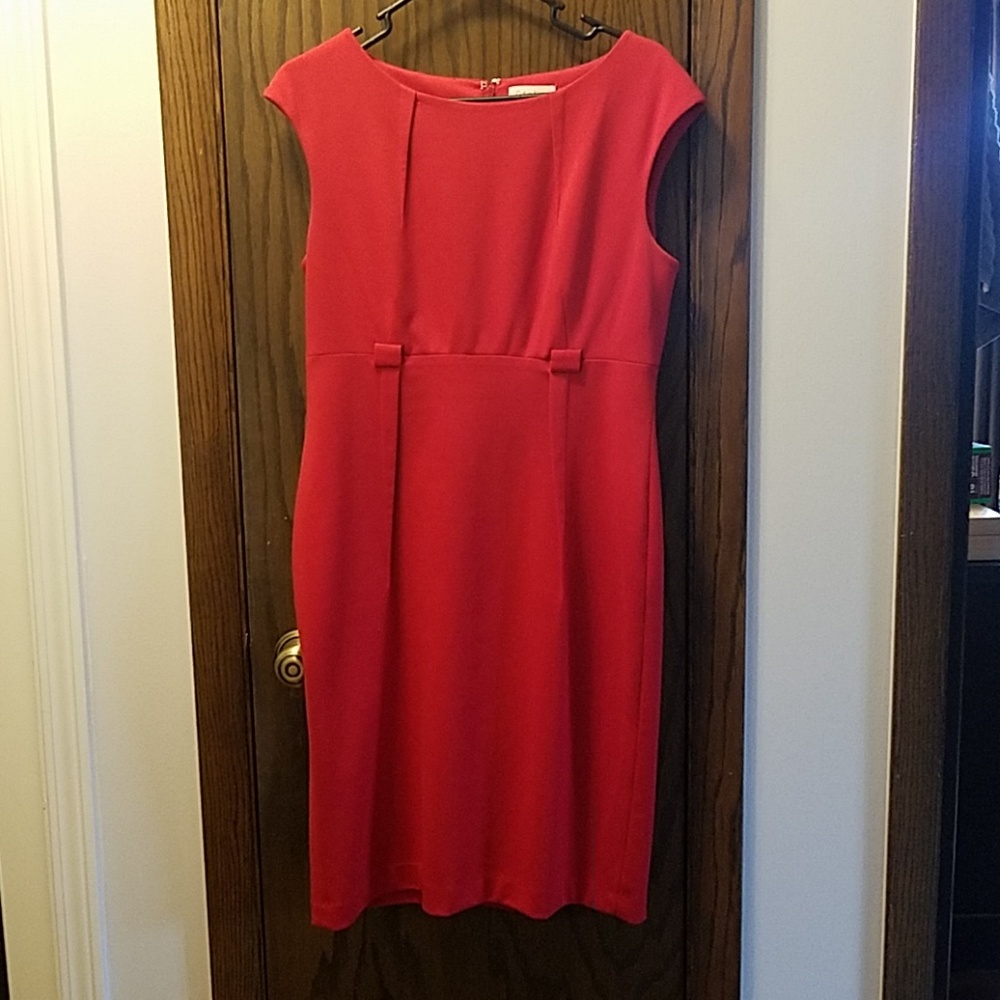 Calvin Klein, women's dress, red.